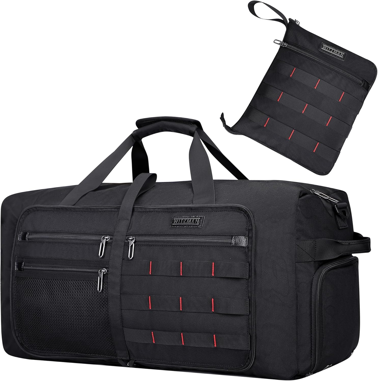 WITZMAN Foldable Duffle Bag for Travel 65L Lightweight Packable Duffel Bag with Shoes Compartment