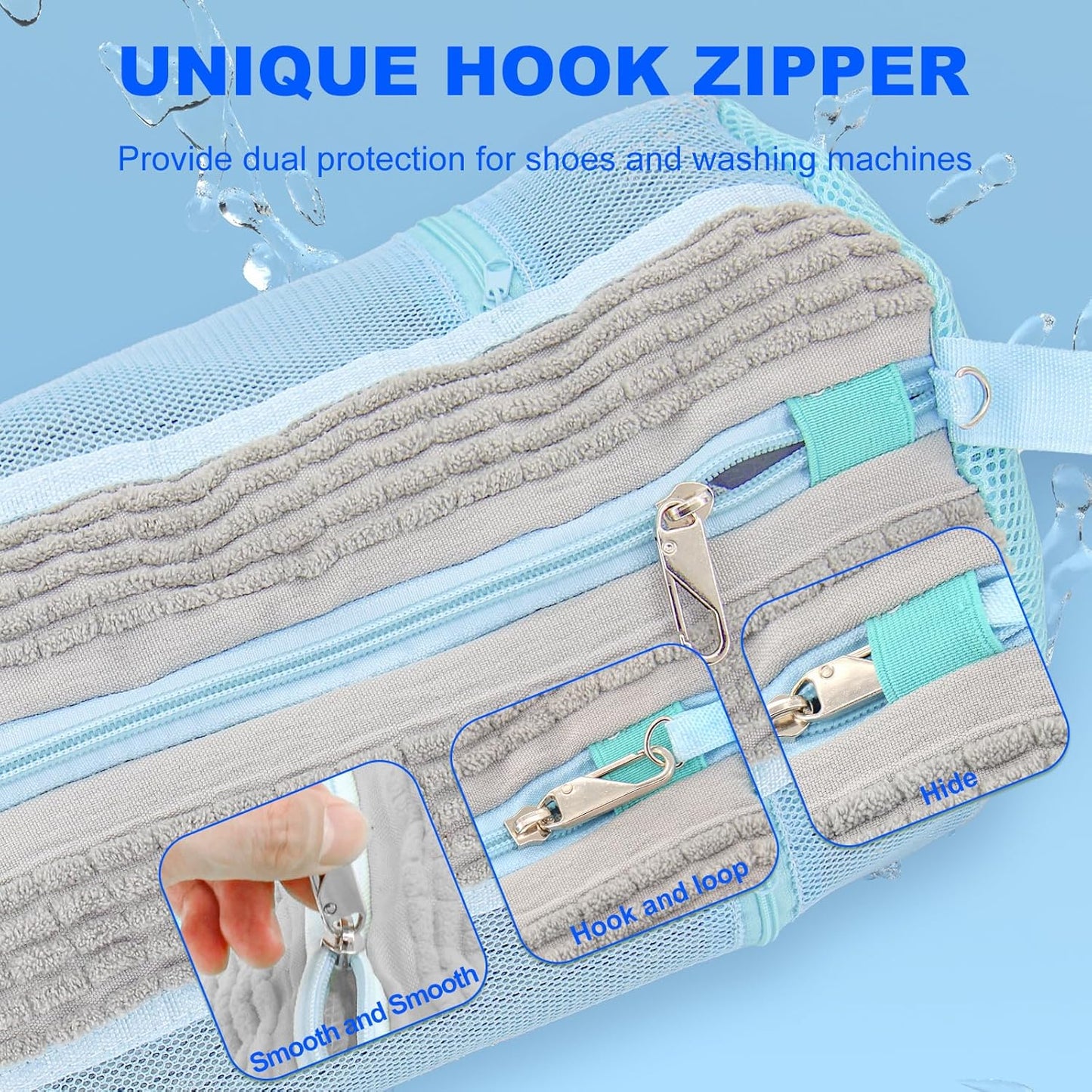 Shoe Washing Bag for Washing Machine - Durable Shoe Washing Machine Bag for Most Children's Shoes (Small Grey 2PCS)