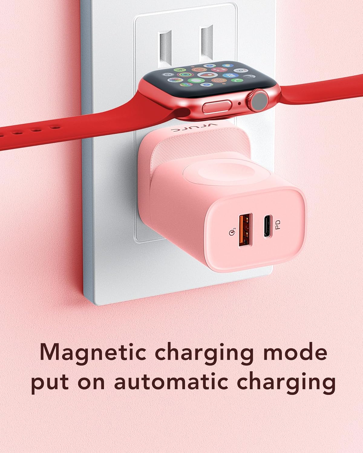 VRURC for Apple Watch Charger, PD 20W Fast Charging Block with Foldable Plug, USB C Wall Charger