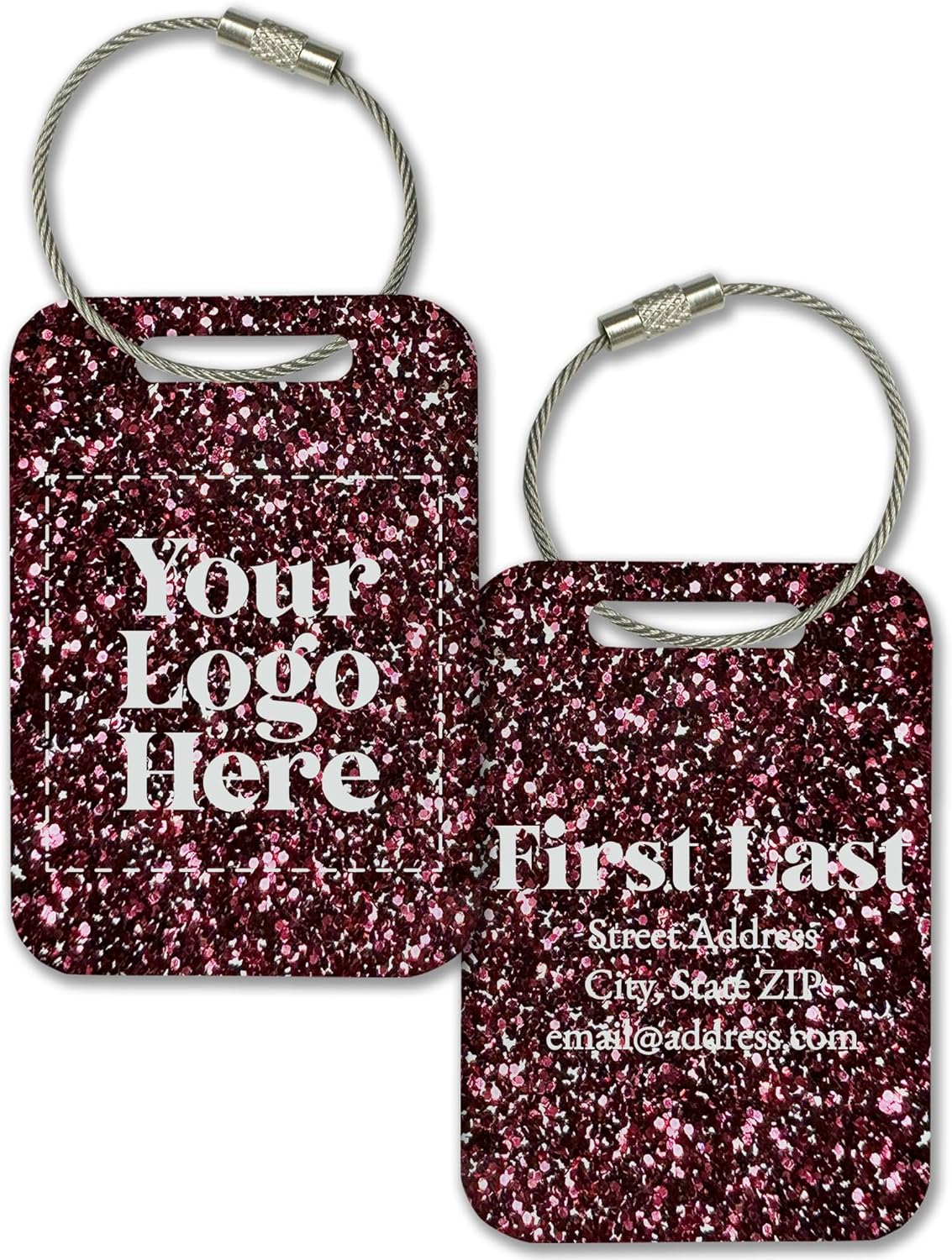Personalized Logo Name Tag for Luggage (3 or 6 Count Pack) | Custom Tag for Suitcase | Acrylic Name