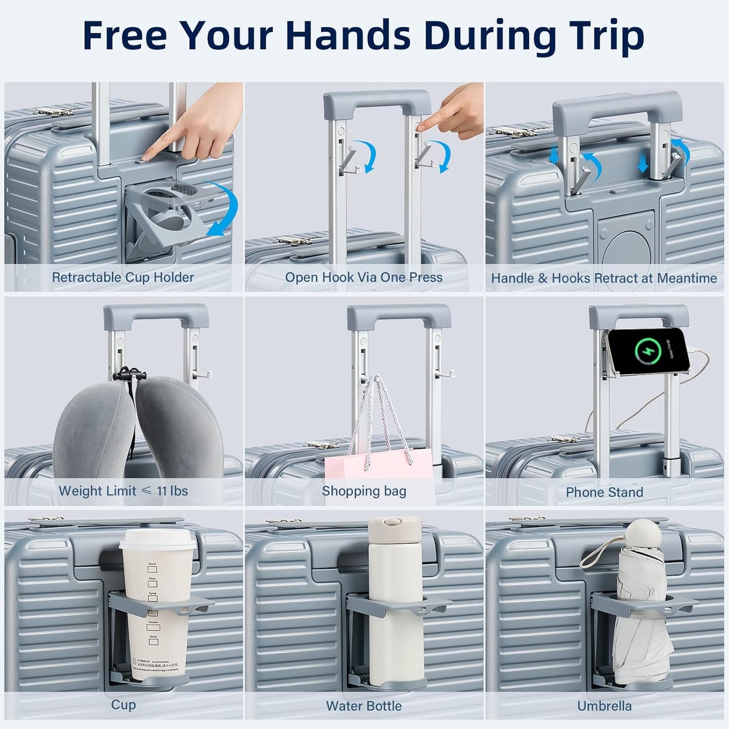 Hard Shell Suitcases Expandable Travel Luggage Sets 3 Piece, Carry on and Check in 3 Piece Luggage