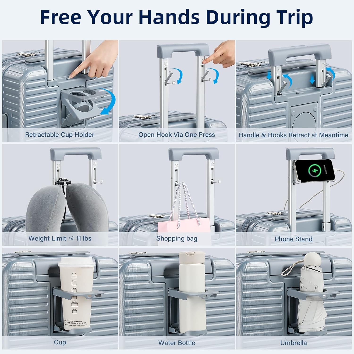 Hard Shell Suitcases Expandable Travel Luggage Sets 3 Piece, Carry on and Check in 3 Piece Luggage