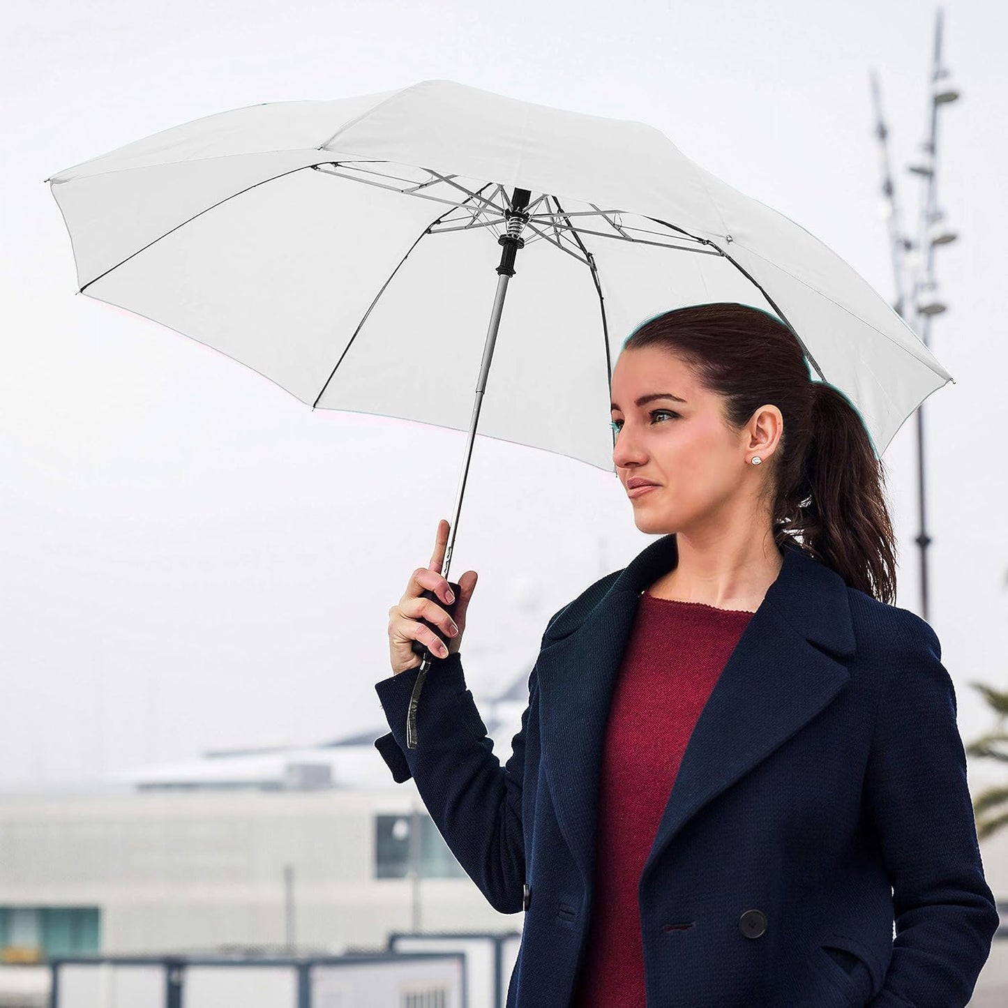 The Spectrum Popular Style 42" Automatic Open Compact Travel Umbrella for Rain, Wind & Sun, Sturdy Lightweight Small Portable Stick Umbrella for Men and Women
