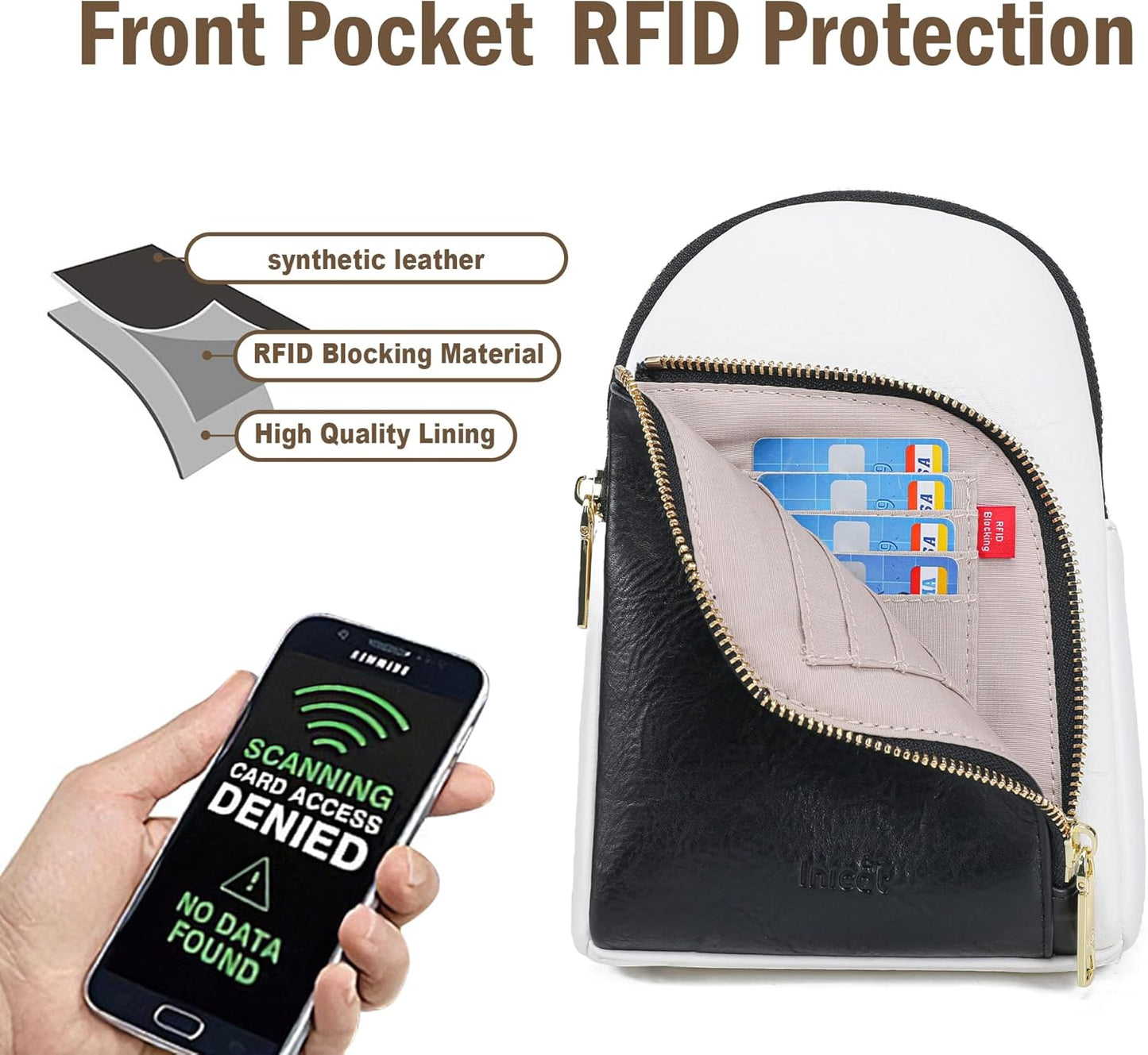 INICAT RFID Blocking Sling Bag Anti Theft Crossbody Bags for Women Travel Fanny Pack Cross Body for Woman Chest Bag