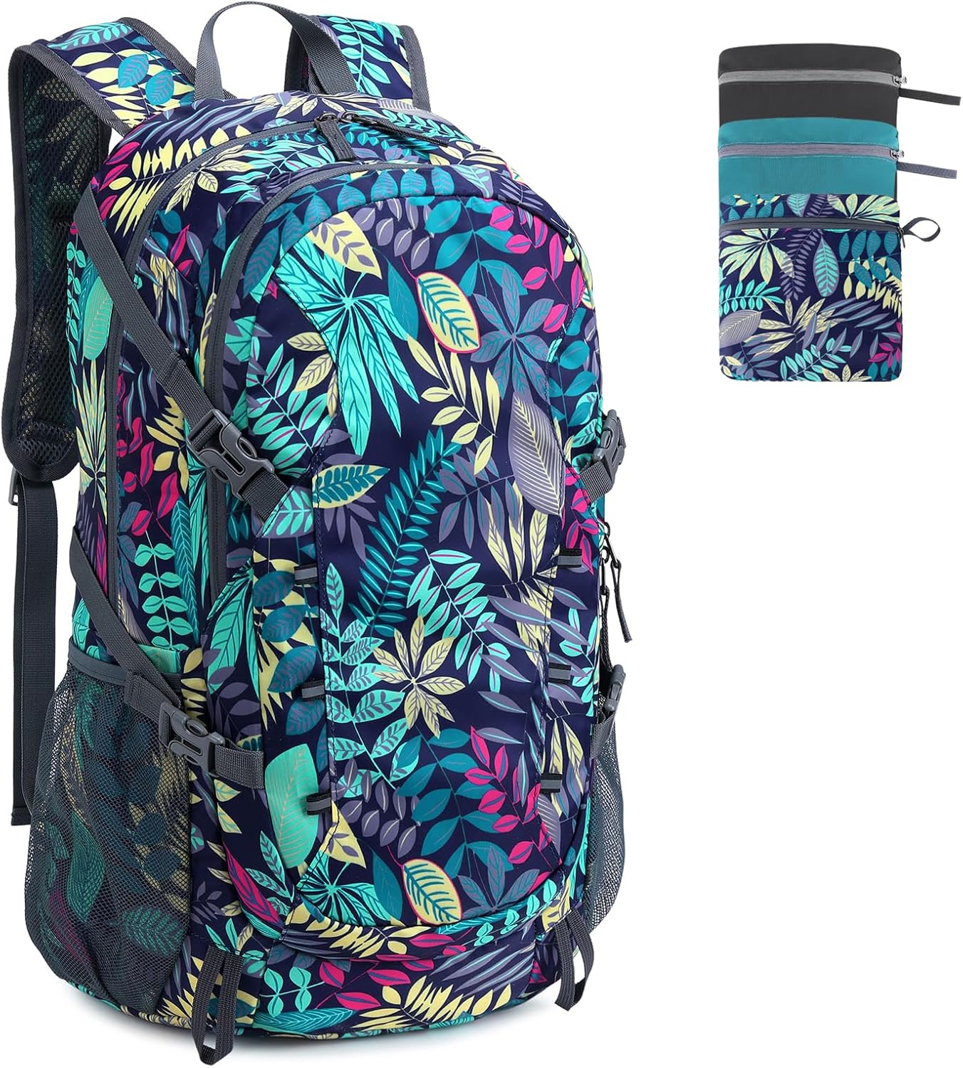 40L Hiking Backpack, Lightweight Foldable Hiking Daypack with Wet Pocket, Waterproof Travel Camping Bag for Men Women