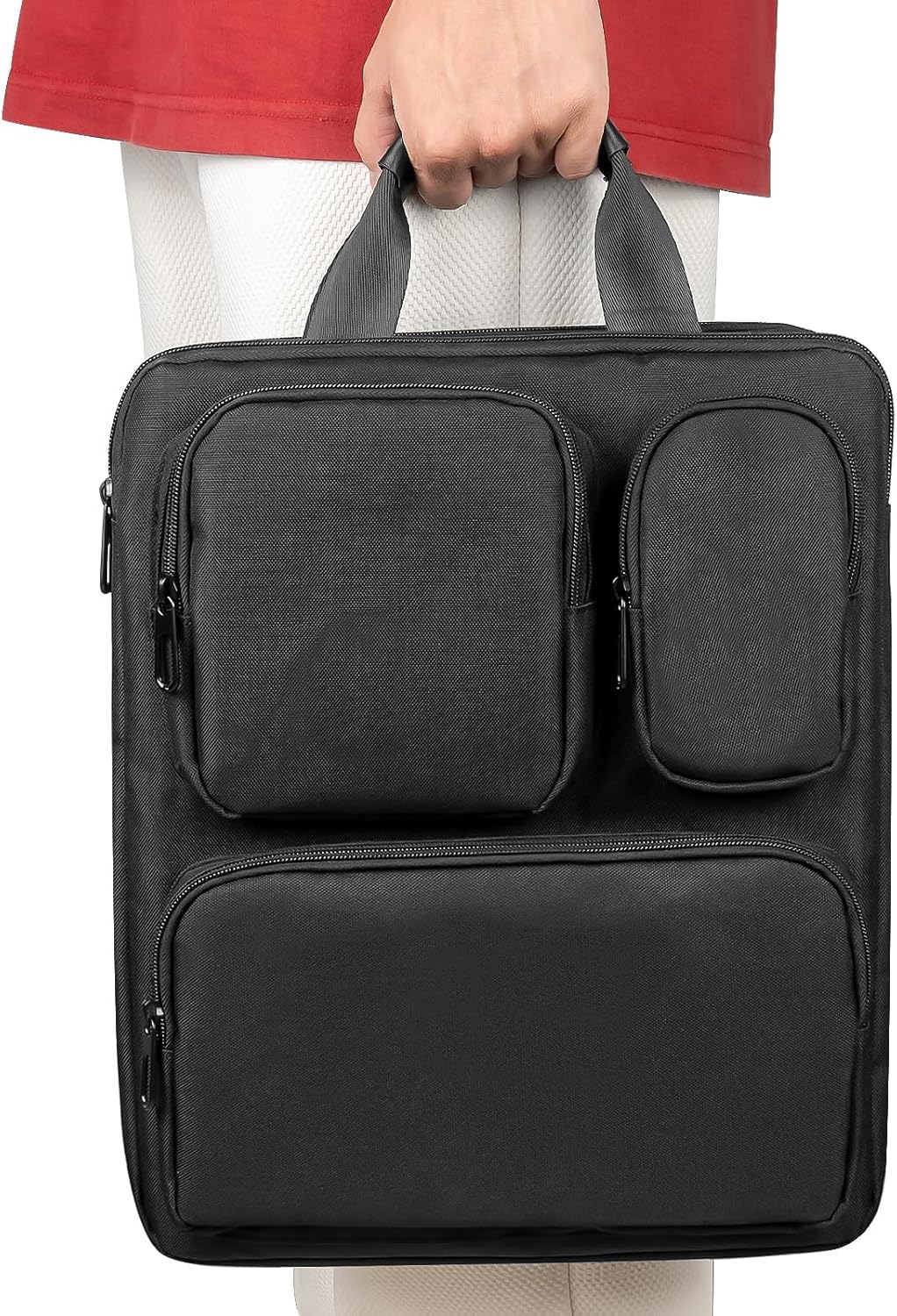 Add-a-Bag Luggage Strap – Adjustable Over Luggage Organizer for Hanging Extra Bag, Hands-Free Multi Travel Accessory for Business Trips & Vacations, Fits Most Suitcases & Laptop (Black-3)