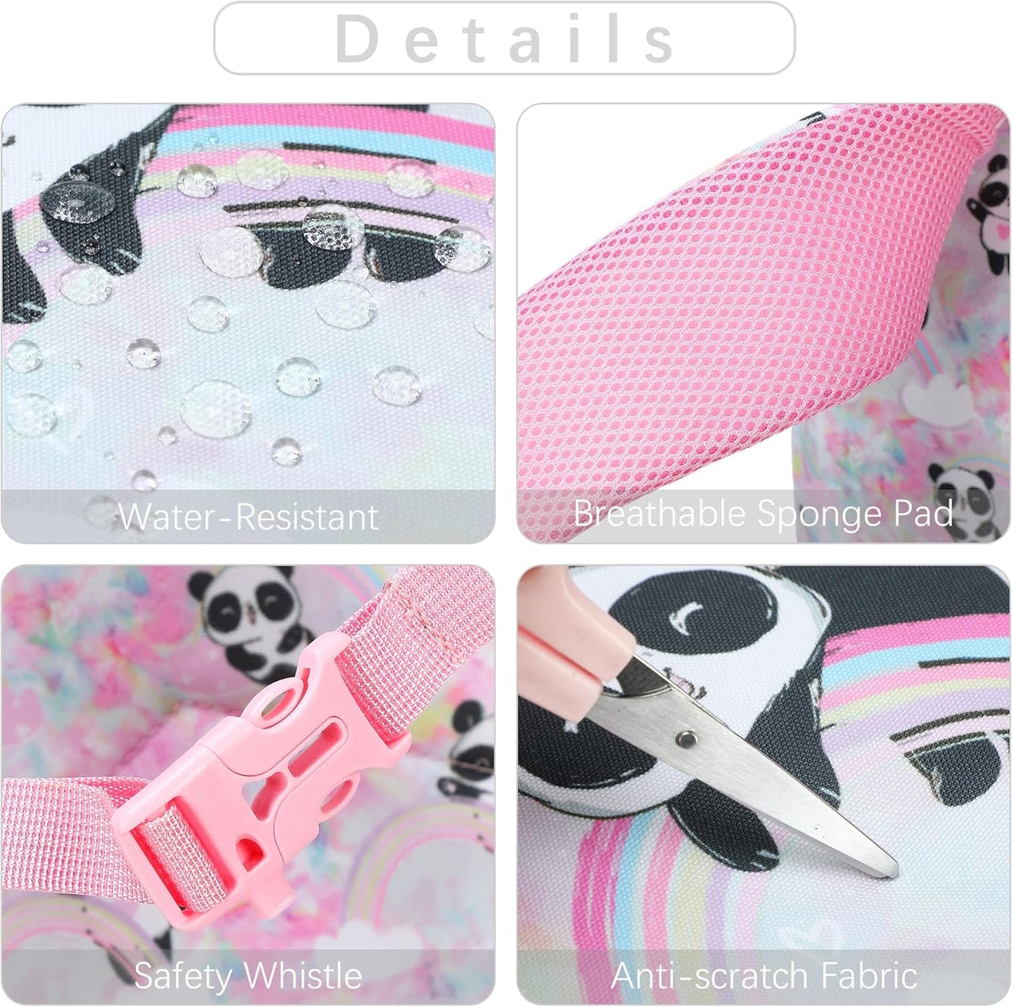 abshoo Cute Panda School Backpack For Girls Elementary Kindergarten Kids School Bag (Panda Pink)