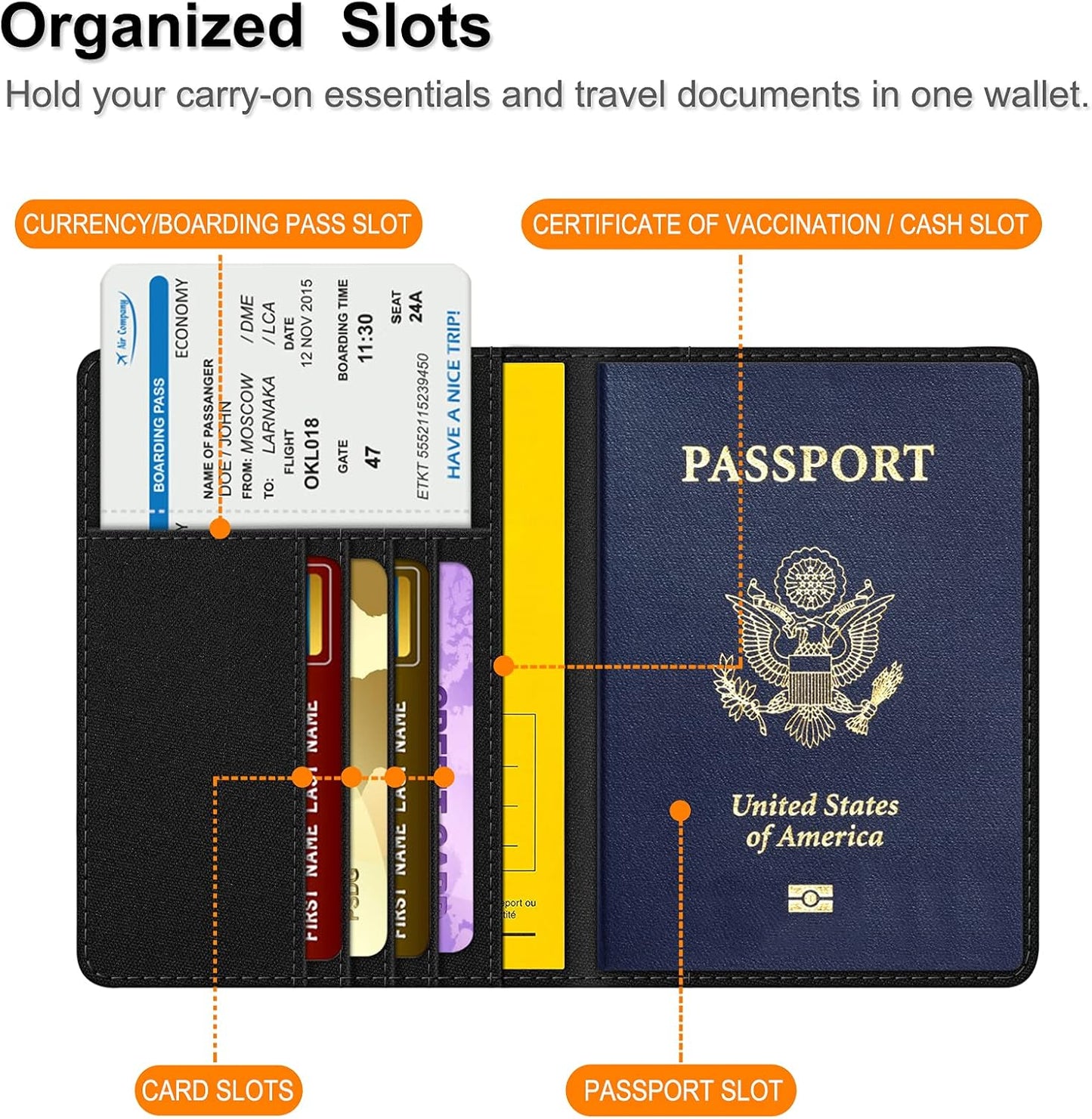 FINTIE Passport Holder, Slim Travel Wallet RFID Blocking Card Case Cover Passport Cover Protector Essentials with Credit Card Slots for Women/Men