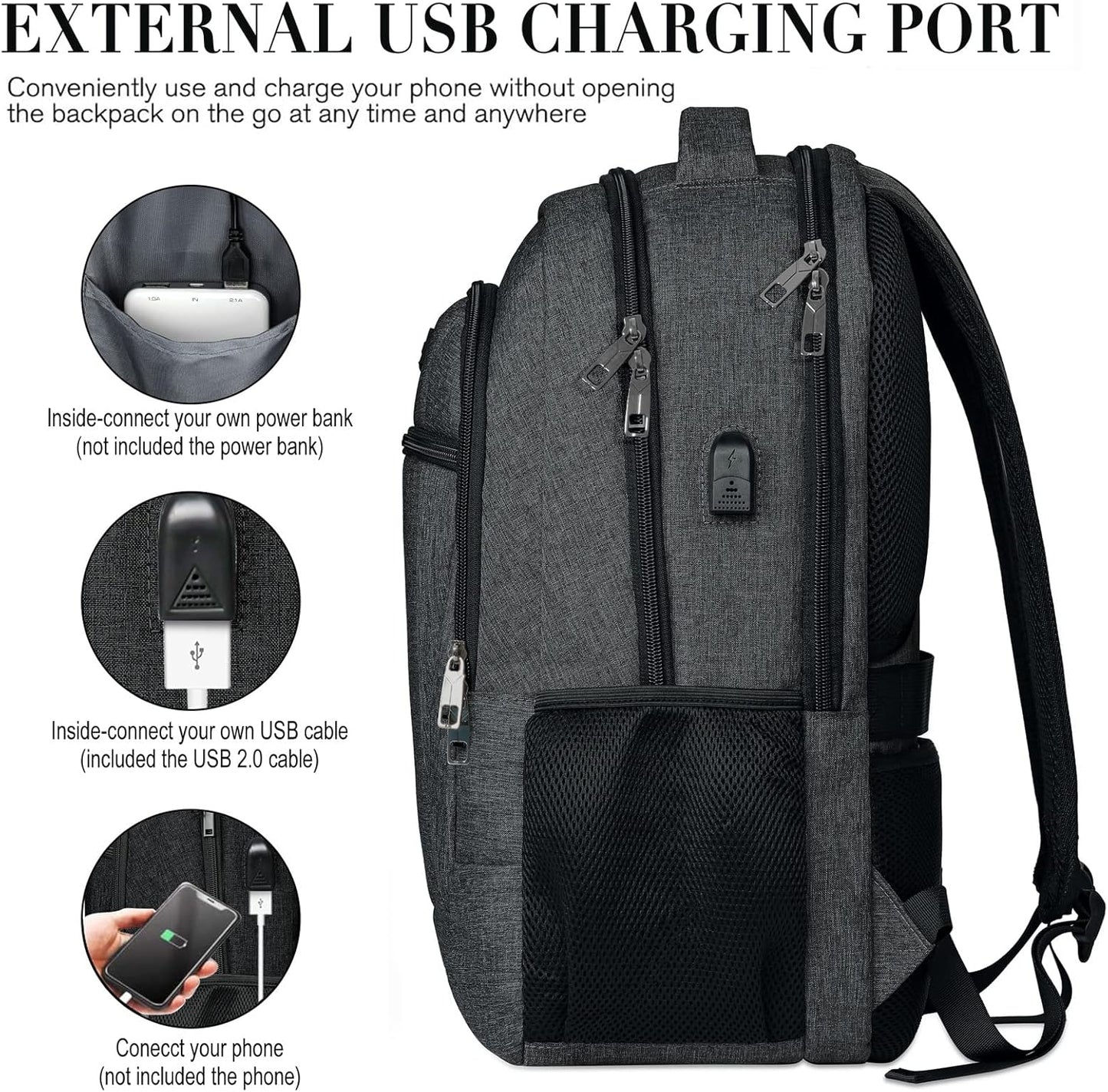 Travel Laptop Backpack for Men and Women, Backpacks for School Teen Boys, Business Anti Theft Slim