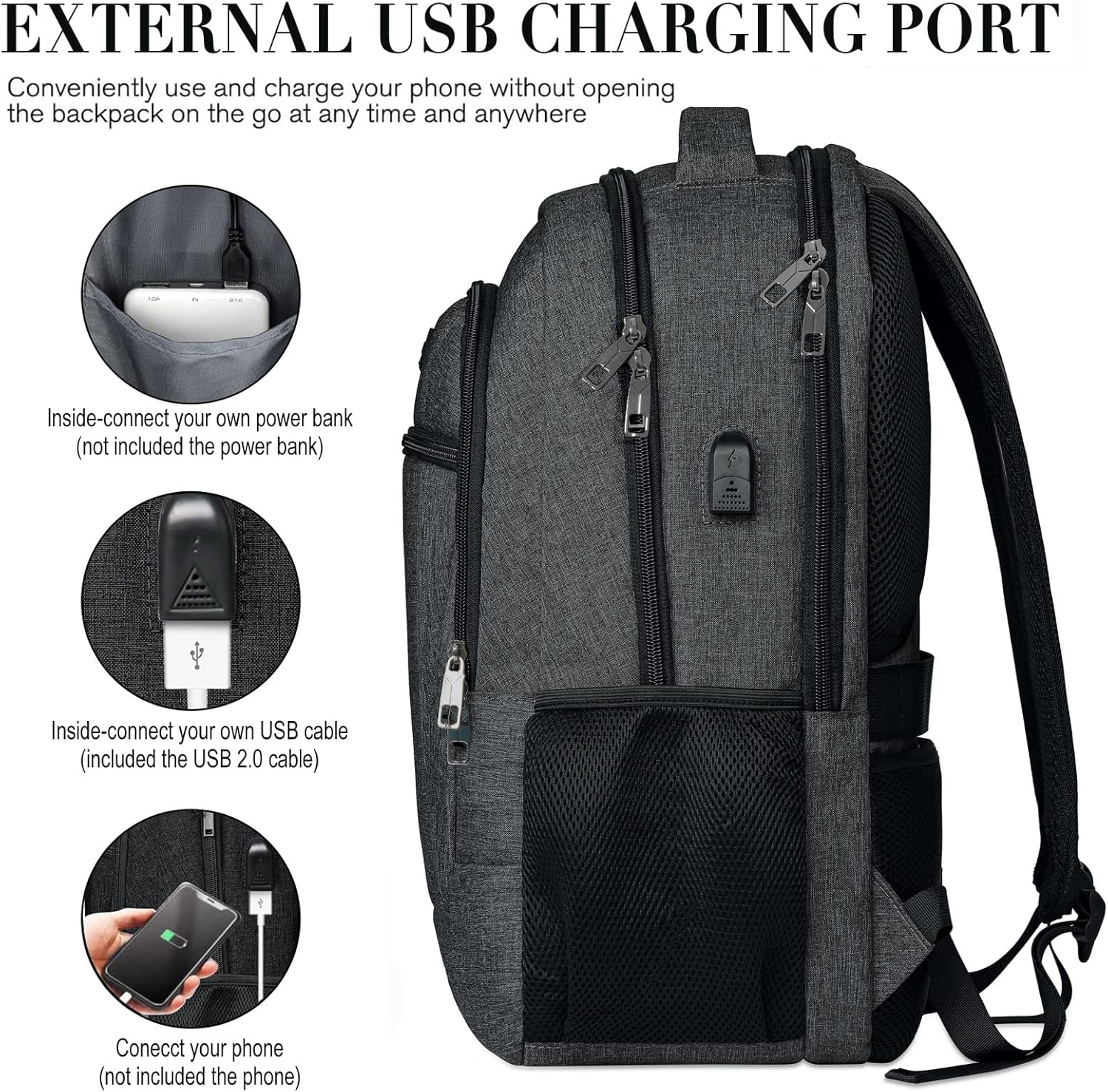 Travel Laptop Backpack for Men and Women, Backpacks for School Teen Boys, Business Anti Theft Slim
