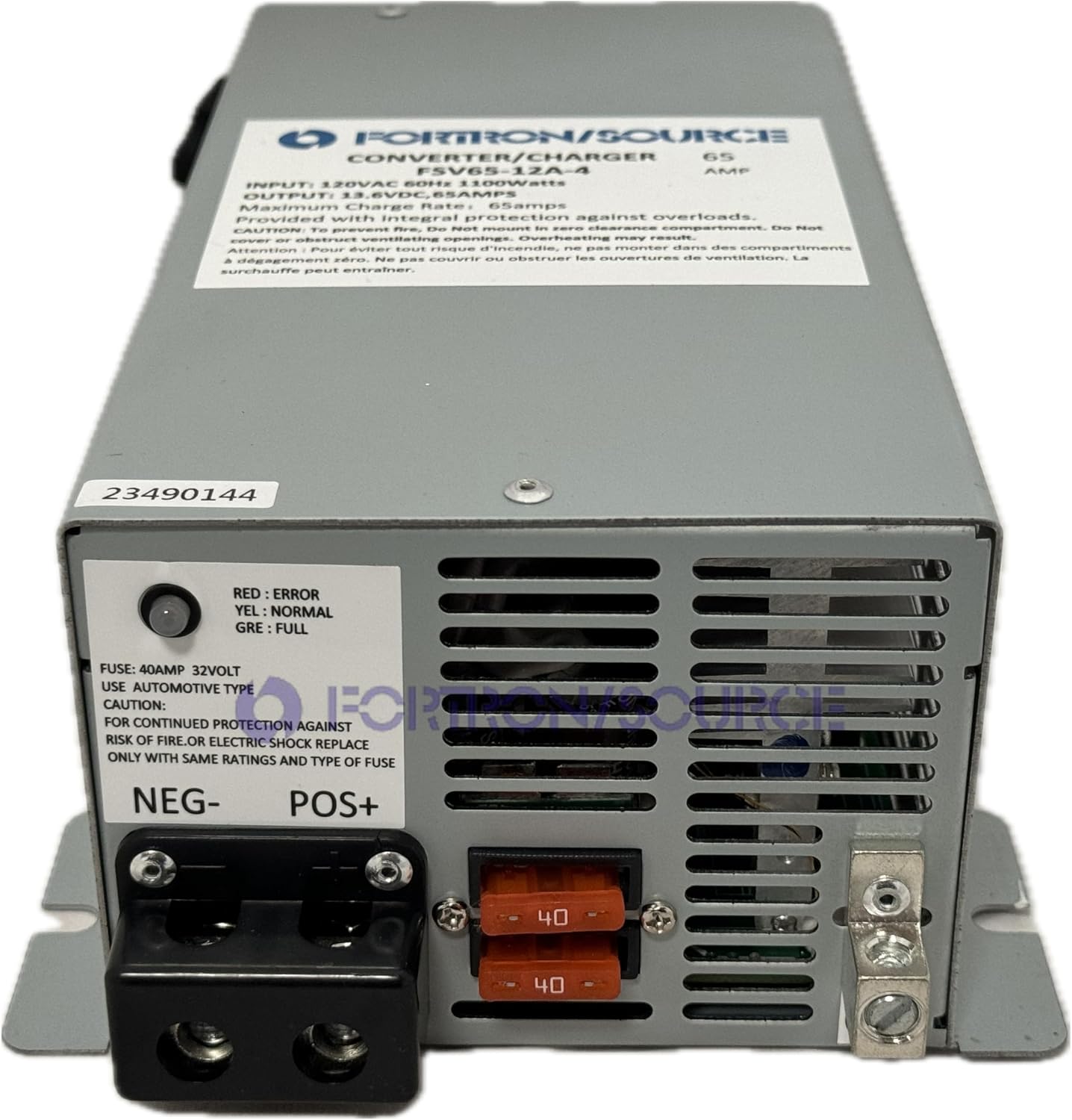 RV Power Converter | 65 Amp | 4-Stage Battery Charger | Fortron/Source SRV Series Power Supply | AC-DC Converts 120VAC to 13.75VDC | FSV65-12A-4