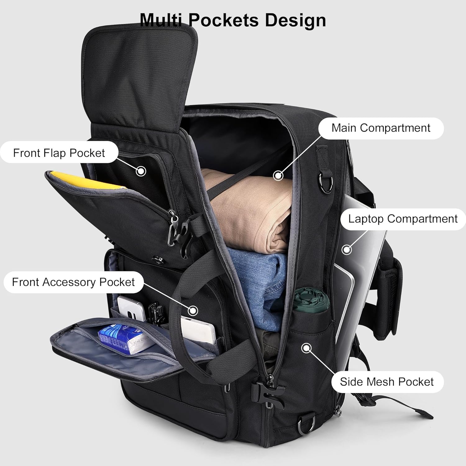PIJUSHI Travel Backpack for Women Men Carry on Luggage Backpack Convertible Large Laptop Duffel Bag
