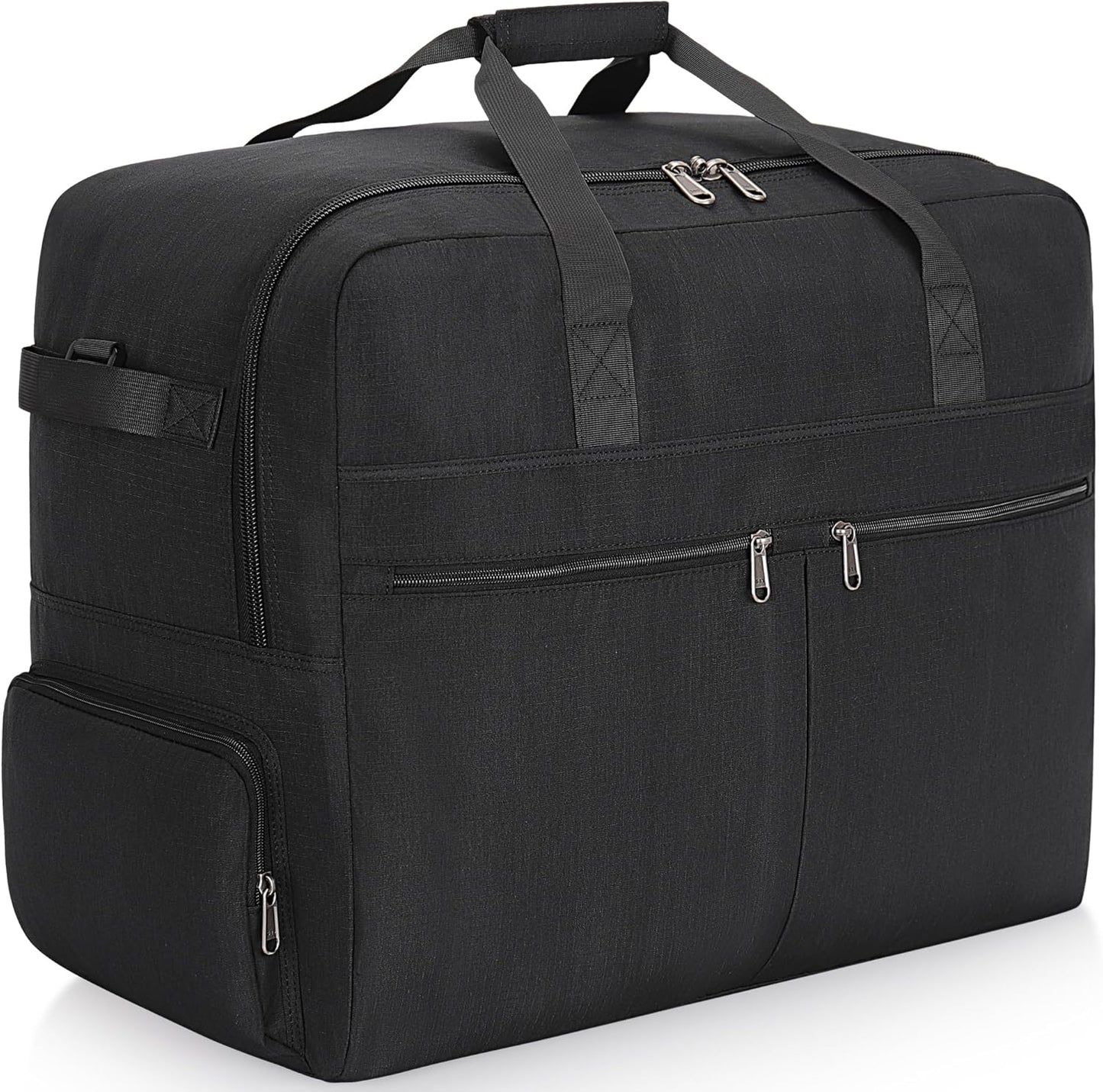 120L Foldable Large Travel Duffle Bag for Men and Women, Packable Duffel Bags with Shoe Compartment, Water Repellent & Tear Resistant (Black)