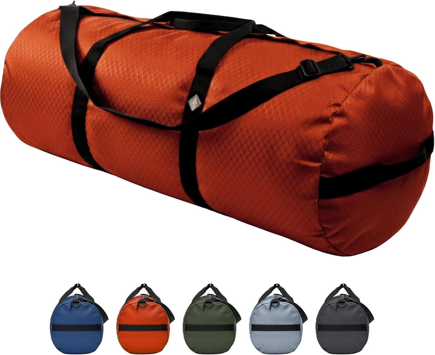 Diamond Ripstop Duffle Bags, Ultra Tough & Tear Resistant, Reinforced Stitching, Weatherproof, Packable Foldable Duffle Bag for Traveling