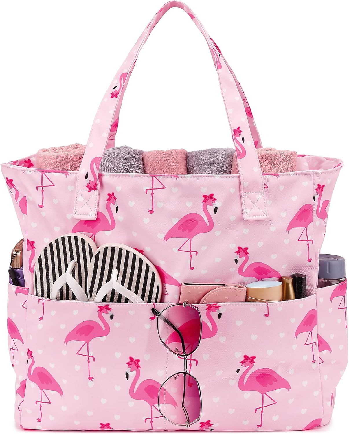 Bluboon Waterproof Beach Tote Pool Bags for Women Ladies Extra Large Carry On Bag With Wet Compartment for Weekender Travel
