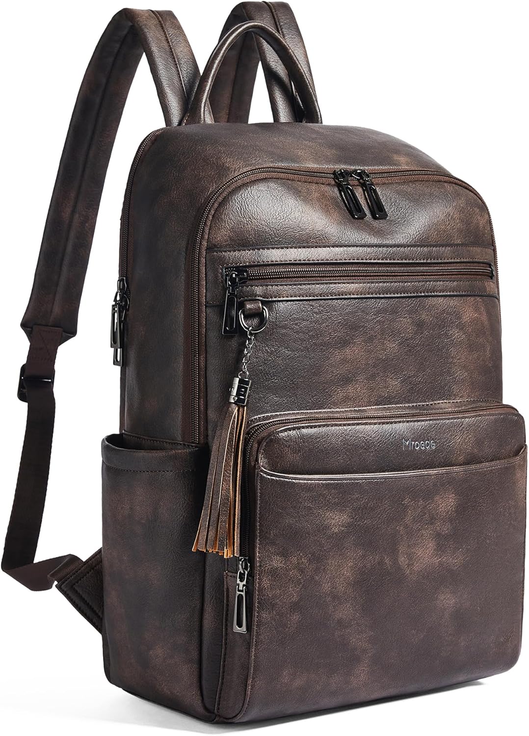 Laptop Backpack for Women,Leather Backpack with 15.6 inch Laptop Compartment,Large Capacity Computer Backpacks Purse,Carry-on Travel Backpacks,Casual Daypack for Work Business College,Coffee