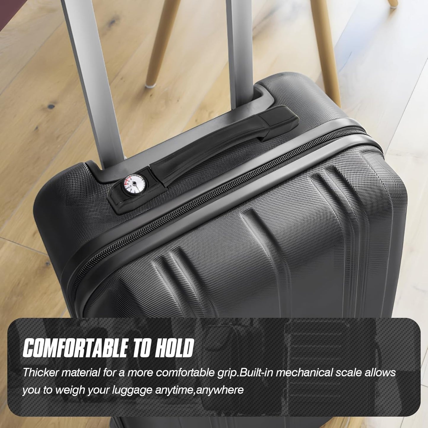 Replacement Luggage Weightable Handle, Rubber Handheld Weight Scale, Luggage Handle Suitcase Strap with Graduated Mechanical Scale