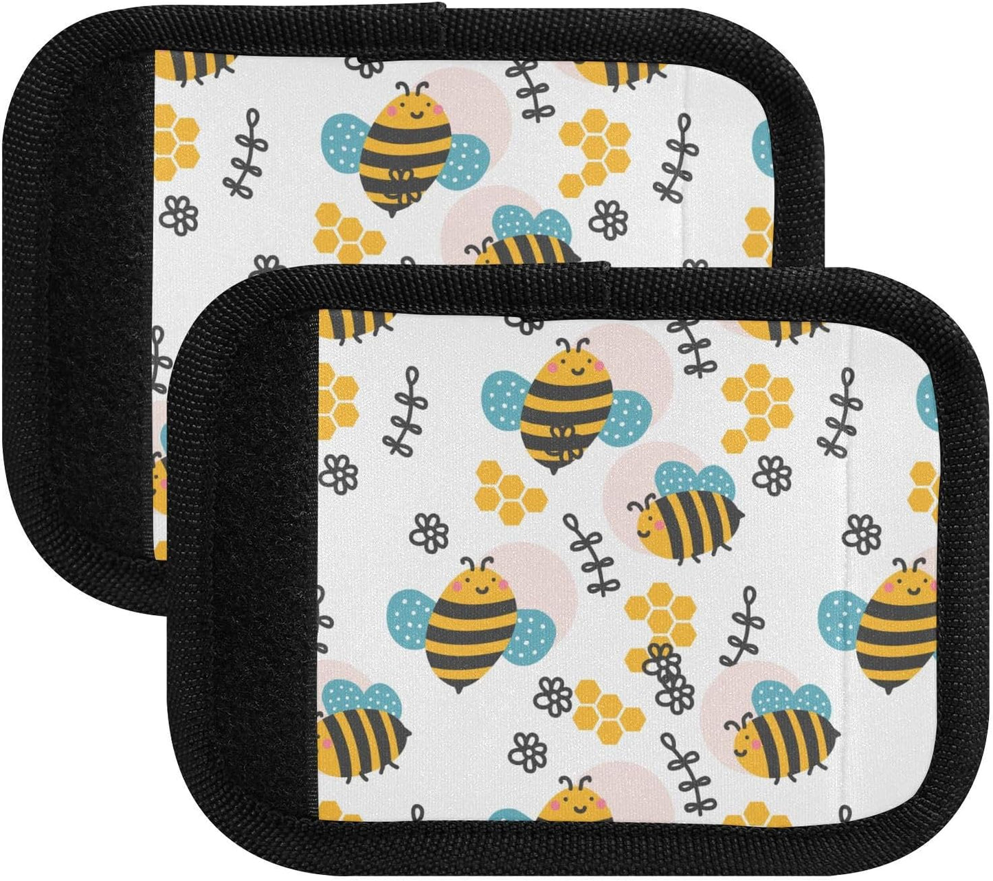 2 PC Luggage Handle Wrap Luggage Handle Covers Tags for Suitcase Bags Travel Luggage Handle Identifier Gripper Cute Bees