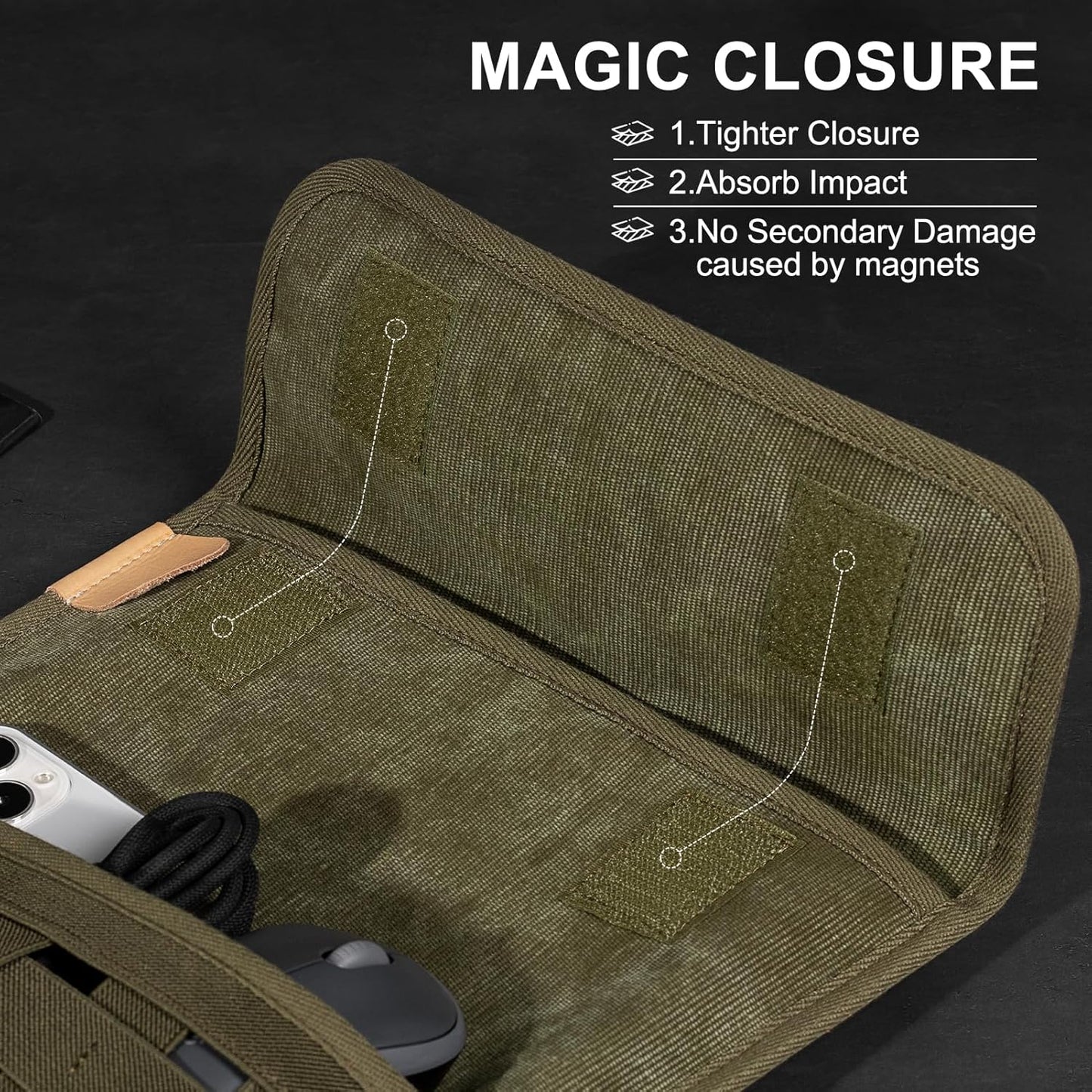 Gexmil Laptop Sleeve 14 Inch Compatible with MacBook Pro M4/M3/M2/M1 Pro/Max,Protective Laptop Travel Case, Slim Portable Carrying Bag with Accessory Pocket, Army Green