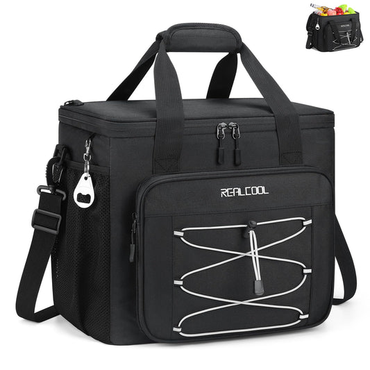 RealCool 35 Can Collapsible Soft Cooler, Leakproof Insulated Ice Chest Bag