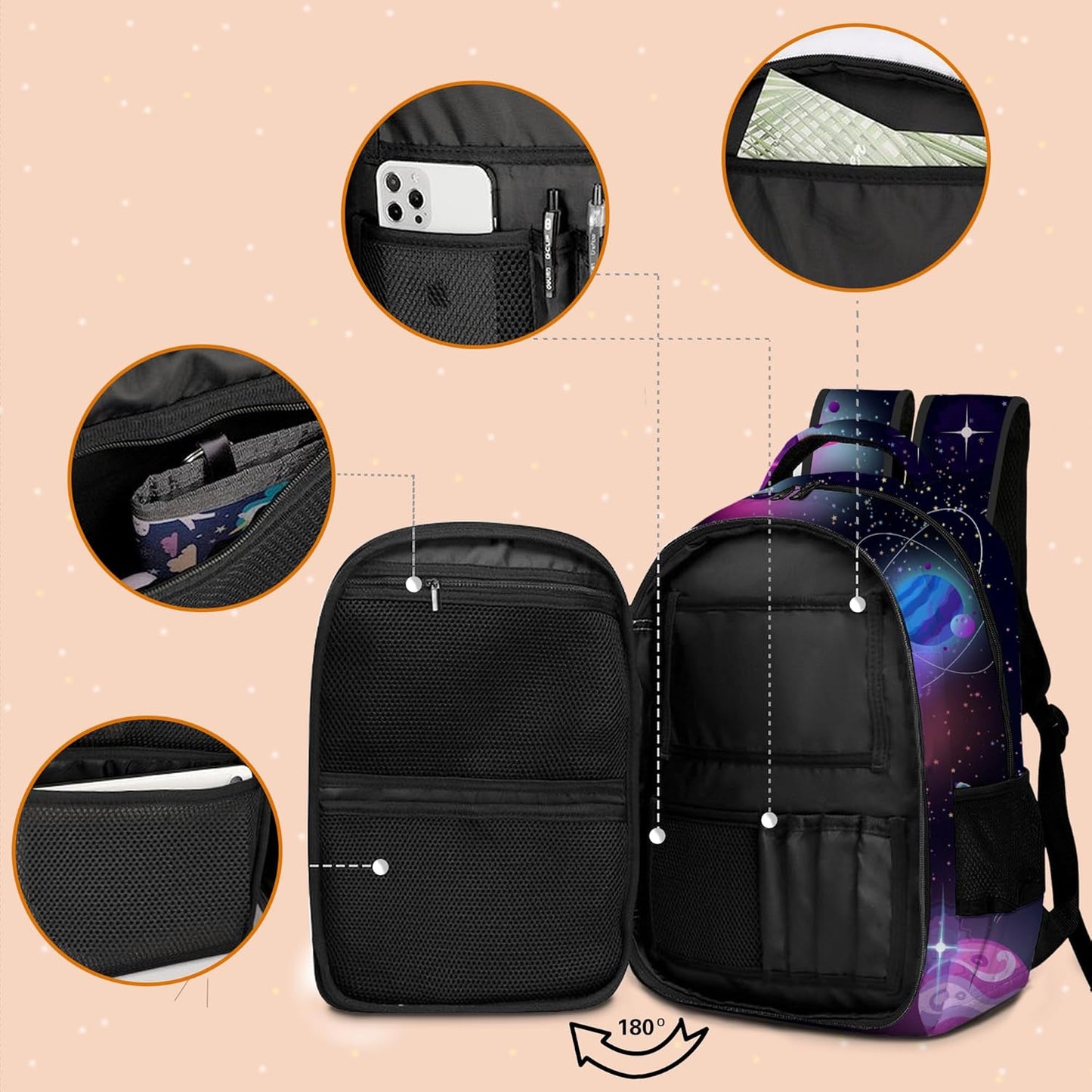 Game Backpack Set for Boys, Gaming Backpack 3 Pack, Boys Lunch Box, and Pencil Bag for Kids, 17"