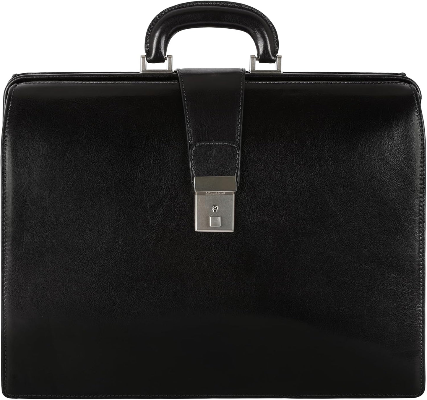 Time Resistance Leather Lawyer Briefcase - Italian Handmade Laptop Briefcase for Men and Women - Attache Case - Doctor Bag