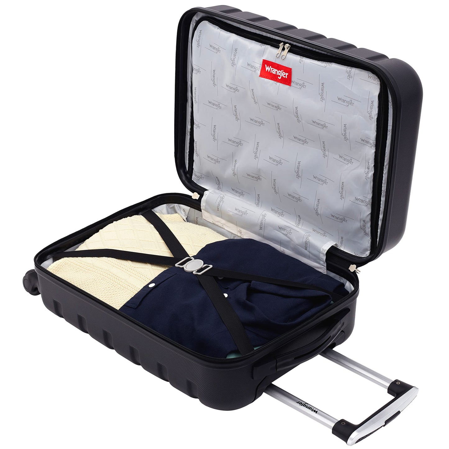 Wrangler 20" Hardside Spinner Carry-On Luggage, Black
