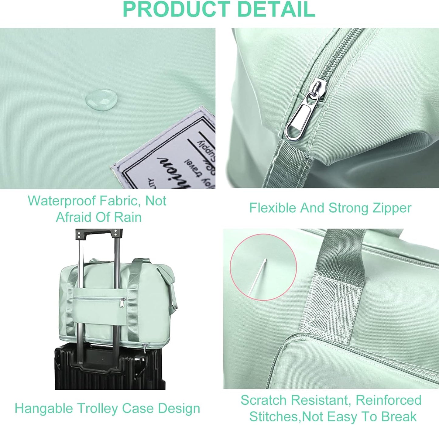 Large Capacity Folding Travel Tote Bag, Oxford Fabric Waterproof Lightweight Foldable Travel Duffel Bag, Portable Expandable Travel Bag, Dry and Wet Separation Carry On Bag for Airplanes