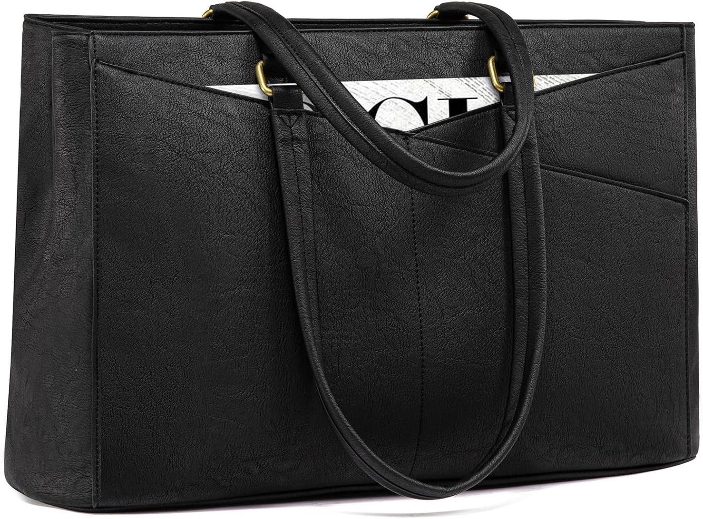 LOVEVOOK Laptop Bag for Women,15.6 Inch Laptop Tote Bag for Women,Vintage Leather Work Tote Bags Computer Teacher Bag,Waterproof Business Office Briefcase