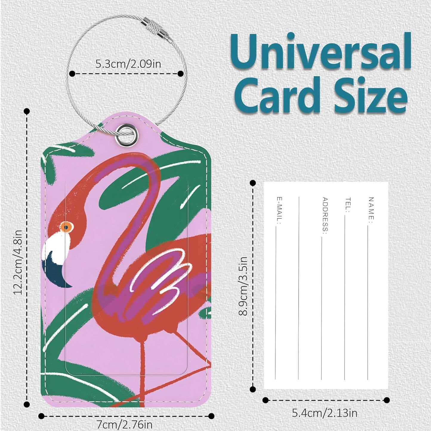 Luggage Tags for Suitcases, 2 Pack Cute PU Leather Luggage Tag TSA Approved with Stainless Steel Loop and Address Card Baggage Tag for Travel&Hotel Stays&Cruise Ships&Shipping and Mailing