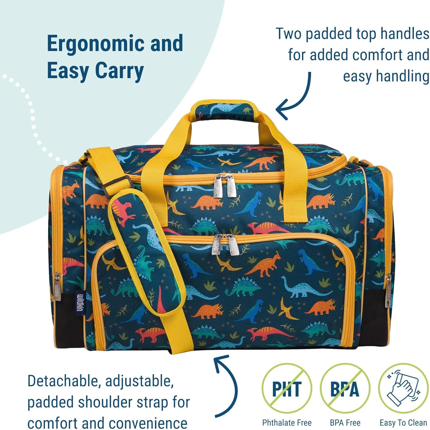 Wildkin Kids Weekender Duffel Bag – Carry-On Size for School, Travel, & Sleepovers