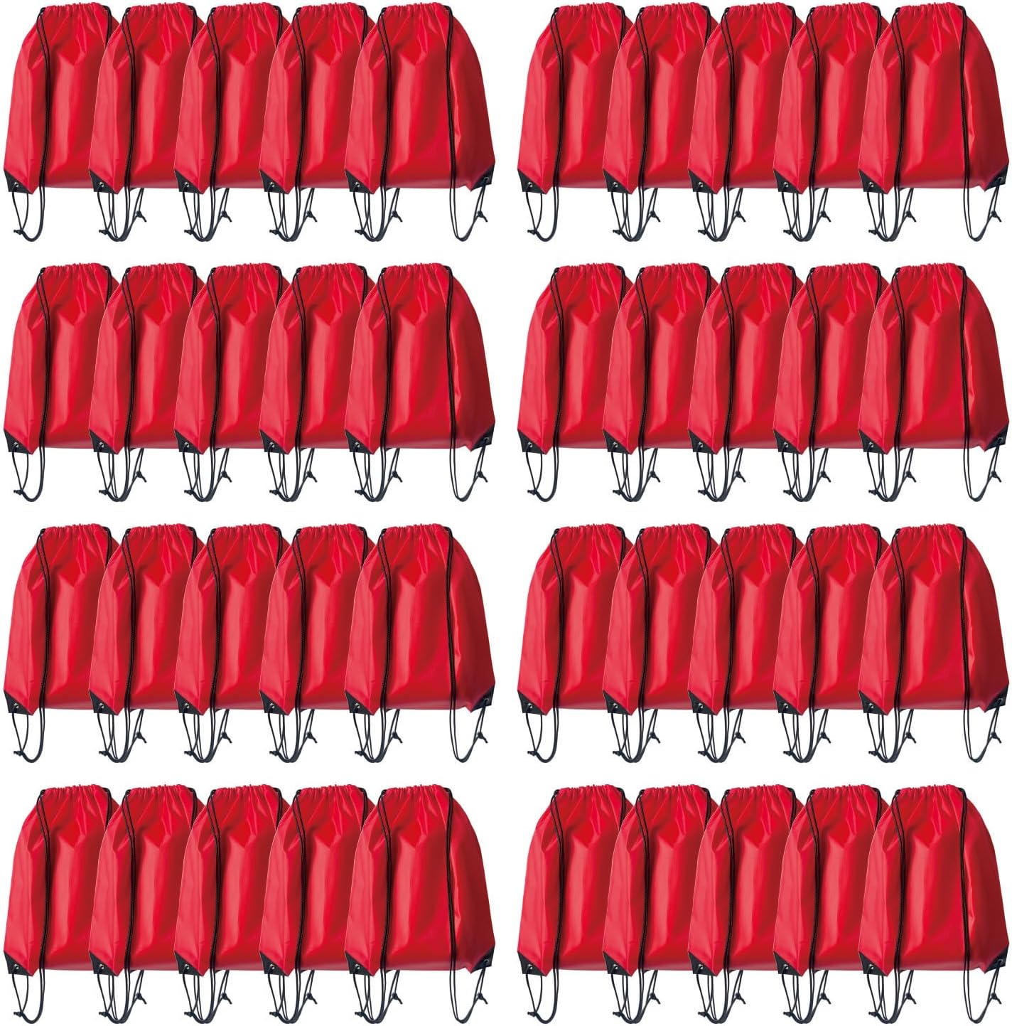 Drawstring Backpack Bulk 40Pcs Draw String Backpack Bags DIY Gym Sports Traveling Yoga Cinch Bag Sackpack Drawstring(red)
