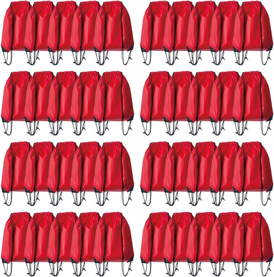 Drawstring Backpack Bulk 40Pcs Draw String Backpack Bags DIY Gym Sports Traveling Yoga Cinch Bag Sackpack Drawstring(red)