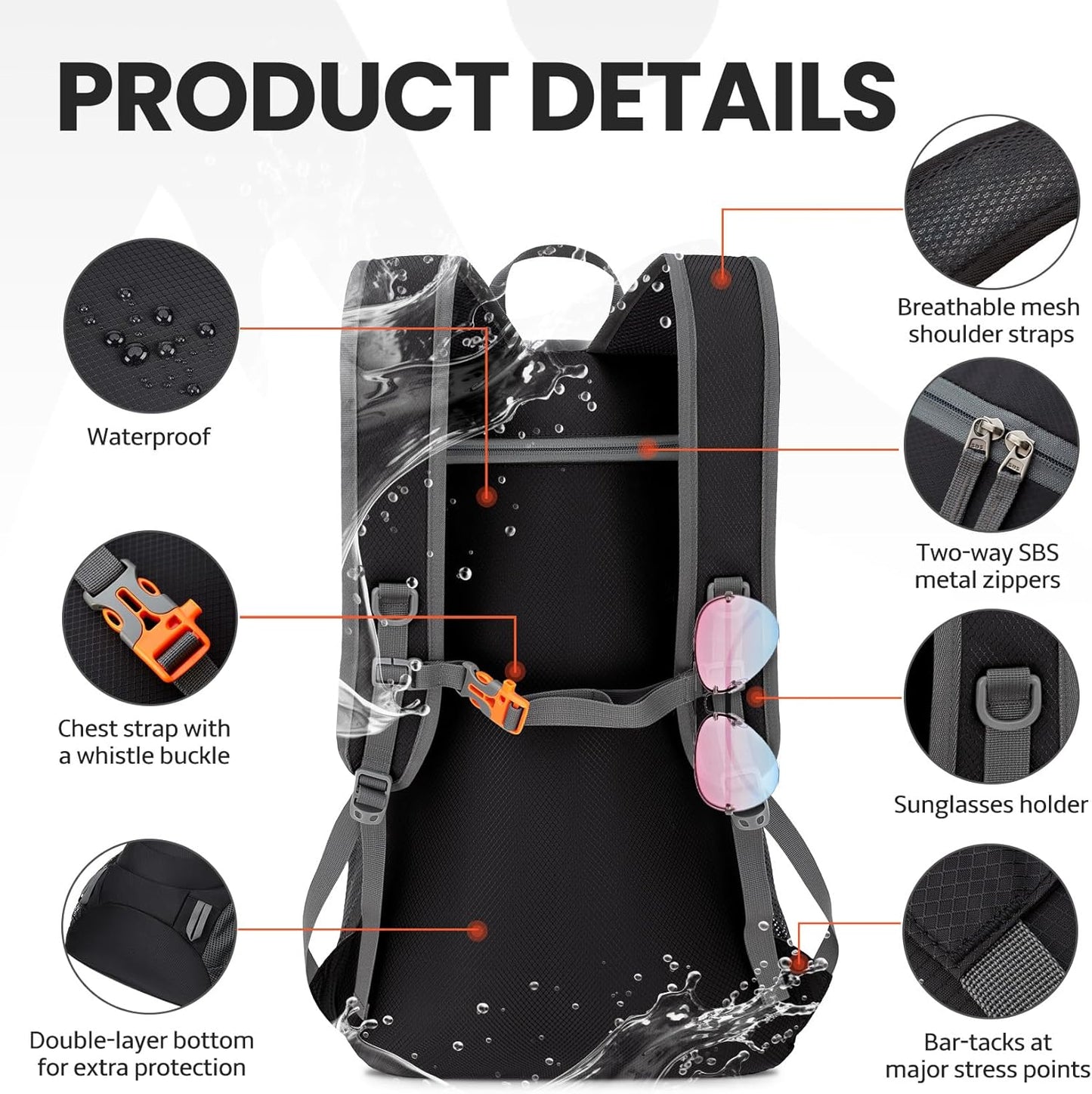 Venture Pal 40L Lightweight Packable Travel Hiking Backpack Daypack