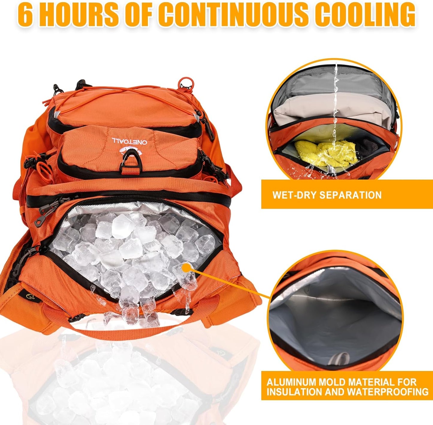 Hydration Backpack 22L, Hiking Backpack with 2L Leakproof Bladder, Sewn-in Rain Cover, Insulated Compartment for Men & Women Running, Cycling, Camping