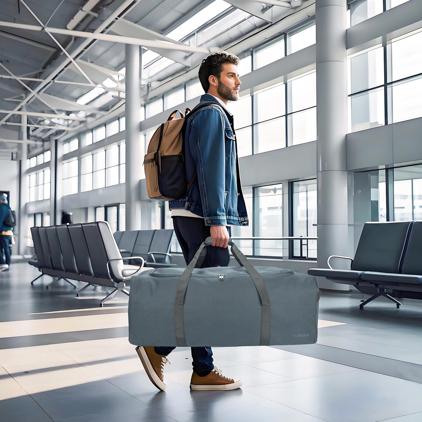 Large Duffle Bag for Travel, 100L Travel Duffel Bags for Men, 900D Polyester Water & Tear Resistant Extra Large Travel Bag Heavy Duty Moving Bags for Sport Camping Gear Holiday Christmas Decor Storage