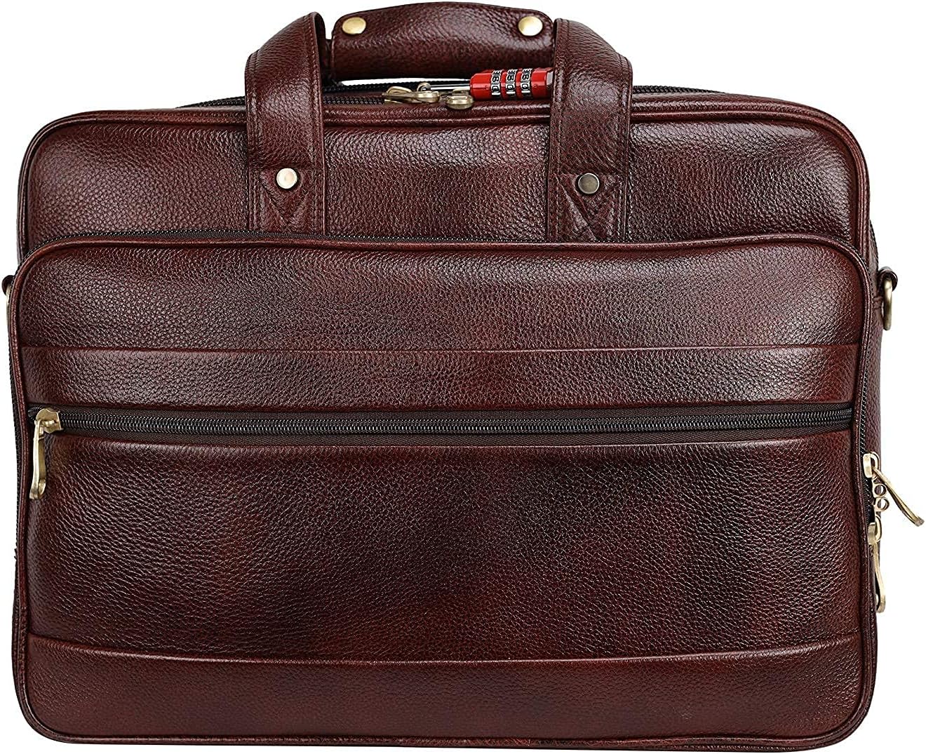 Full Grain Leather 16 Inch briefcases Laptop Messenger Bags for Men and Women Expandable Business Bag Leather Satchel Bags