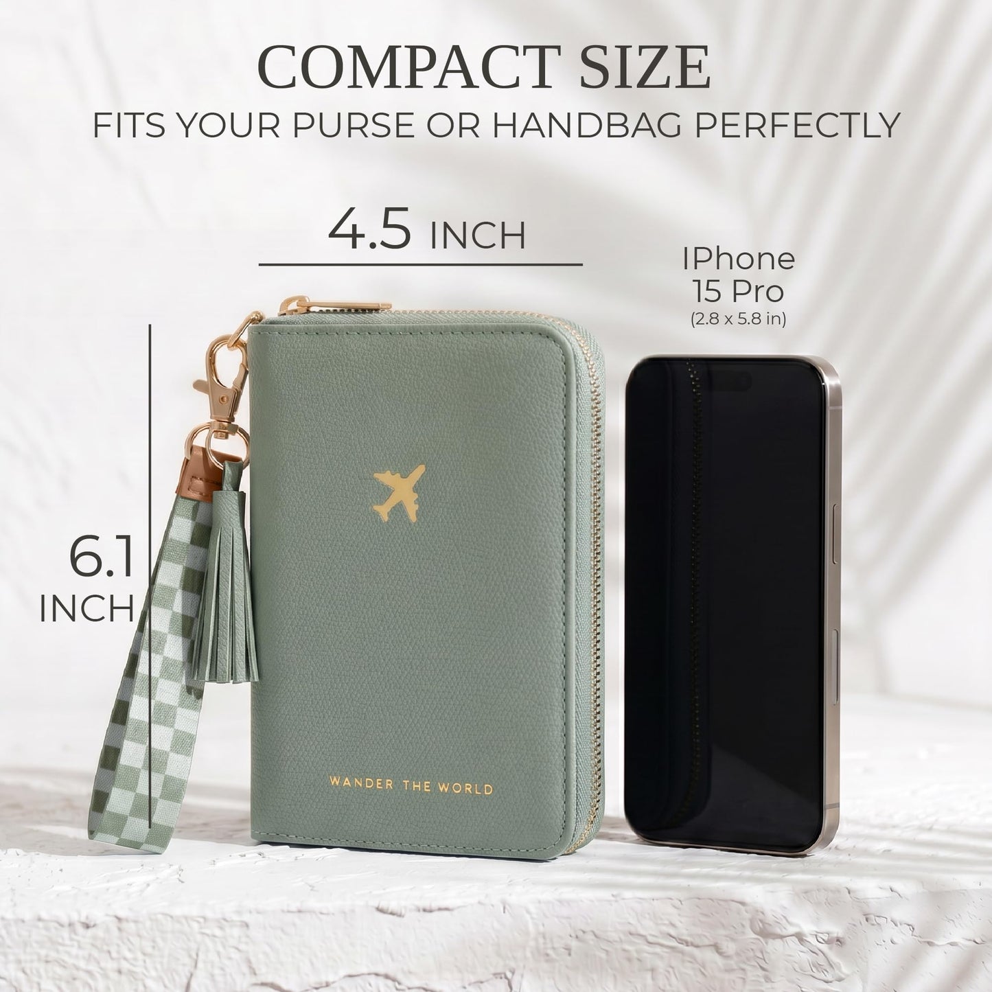 Beautiful Passport Holder And Travel Wallet with Wristlet Strap