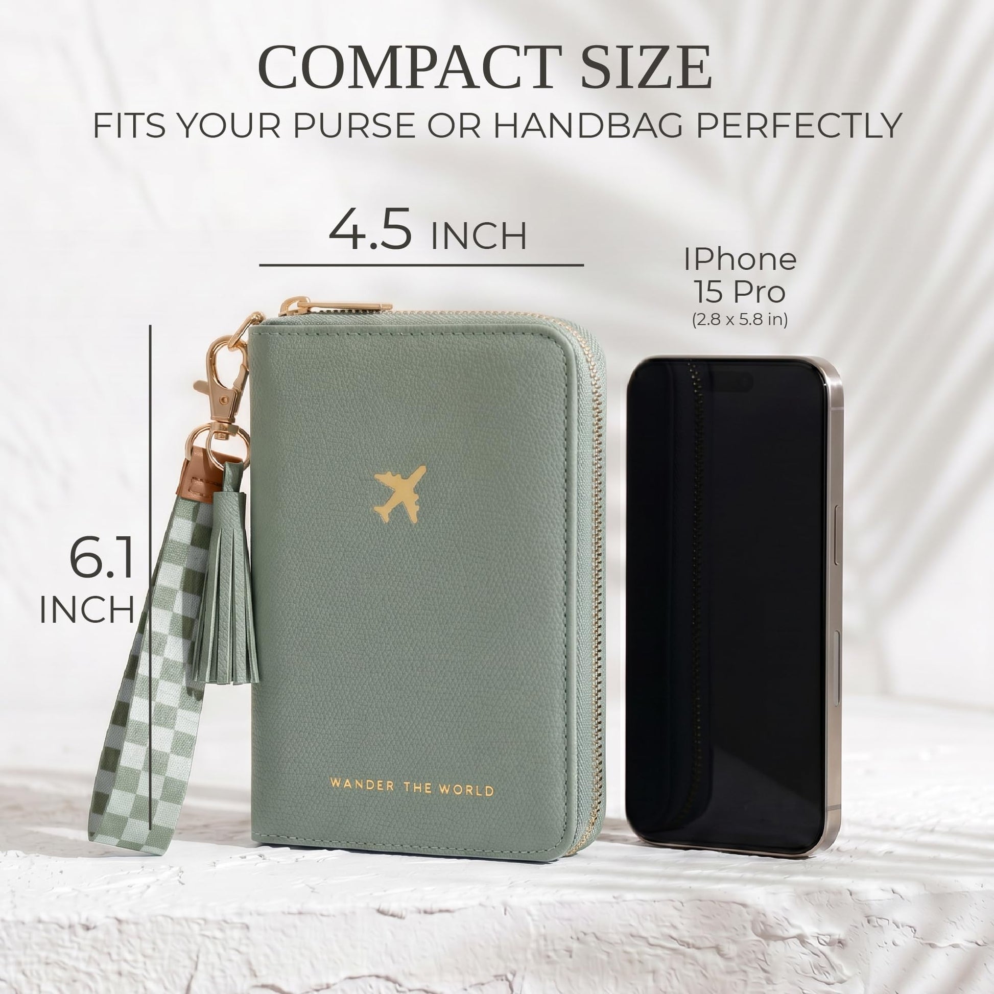 Beautiful Passport Holder And Travel Wallet with Wristlet Strap