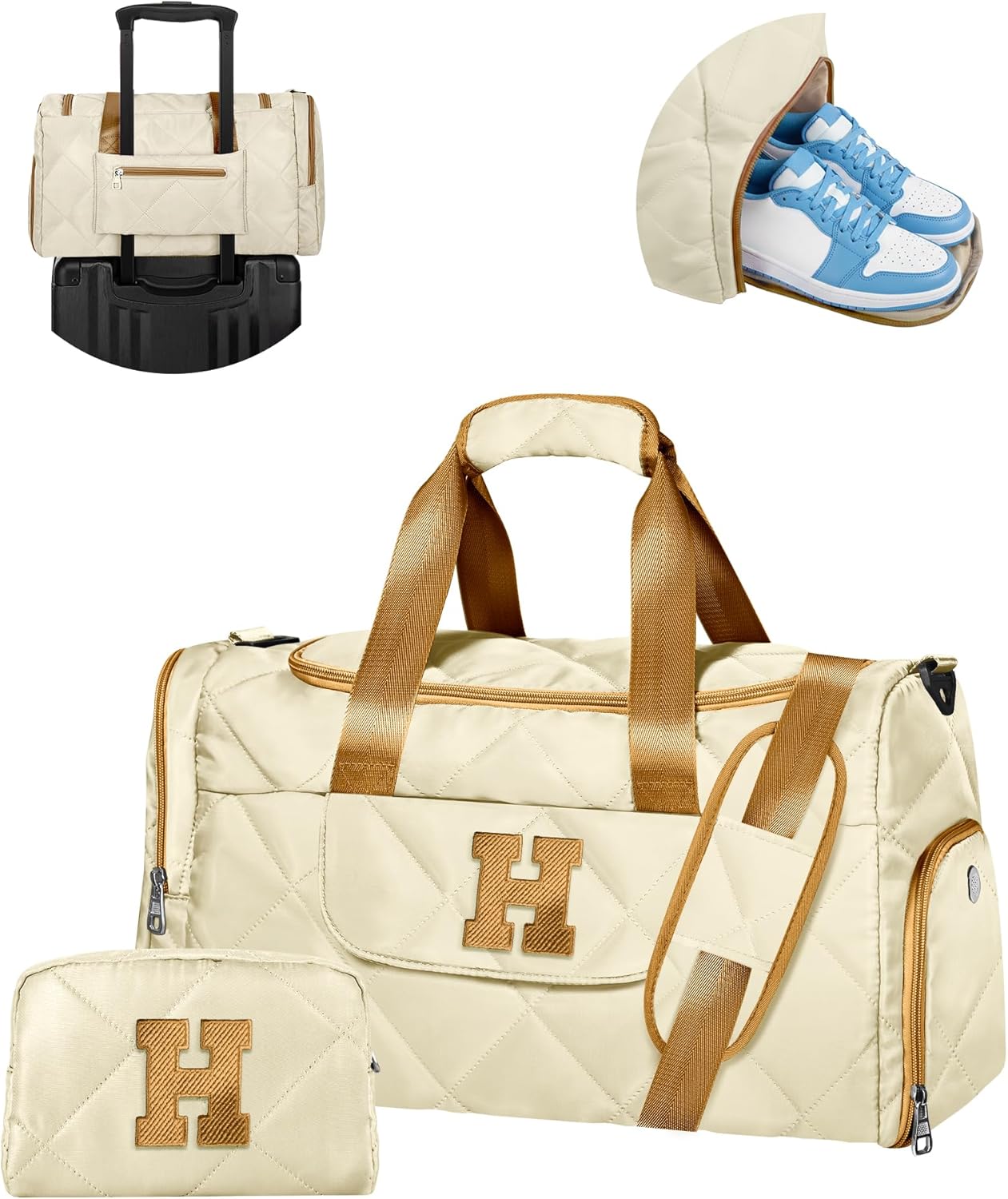 Birthday Gifts for Teen Girls, Personalized Dance Bag with Makeup Bag, Duffle Bag with Shoe Compartment & Wet Pocket, Girls Trip Gifts Favors, Gift for Daughter Granddaughter Niece