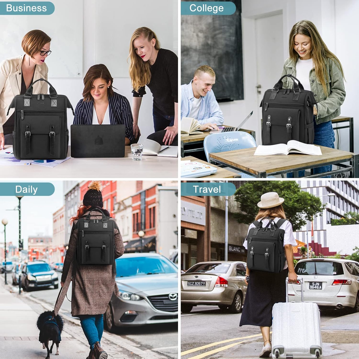 LOVEVOOK Laptop Backpack for Women Work Travel Commuter Backpack Business Computer Bag Doctor Nurse