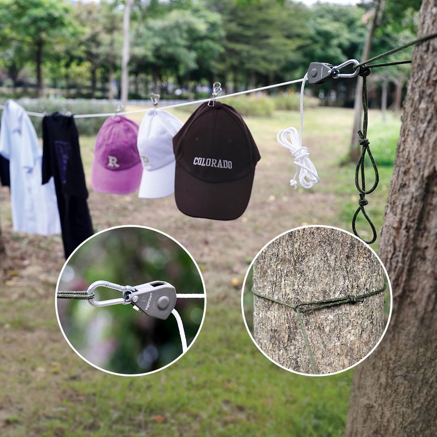 Vigorport Retractable Travel Clothesline, Portable Clothes Laundry Line