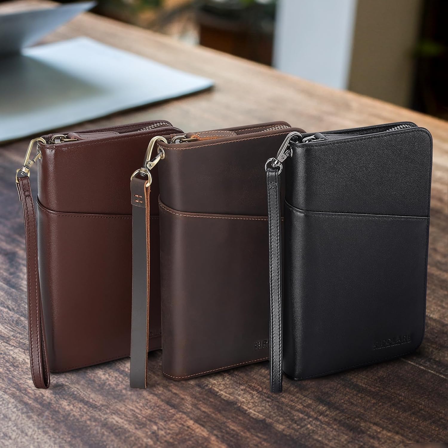 Polare Full Grain Leather Passport Holder Cover Case for Men and Women RFID Blocking Family Travel