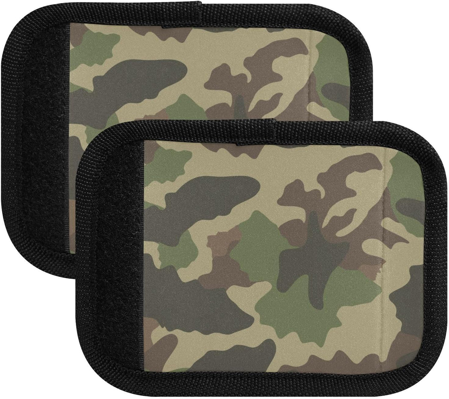 2 PC Luggage Handle Wrap Luggage Handle Covers Tags for Suitcase Bags Travel Luggage Handle Identifier Gripper Green Camouflage Stripes