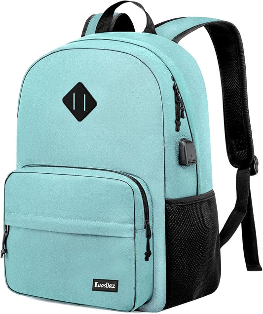 Backpack for School Teen Boys & Girls, Lightweight Casual Backpacks for Men and Women, Classic Basic Water Resistant Casual Daypack Fit 15.6 Inch Laptop, Teal