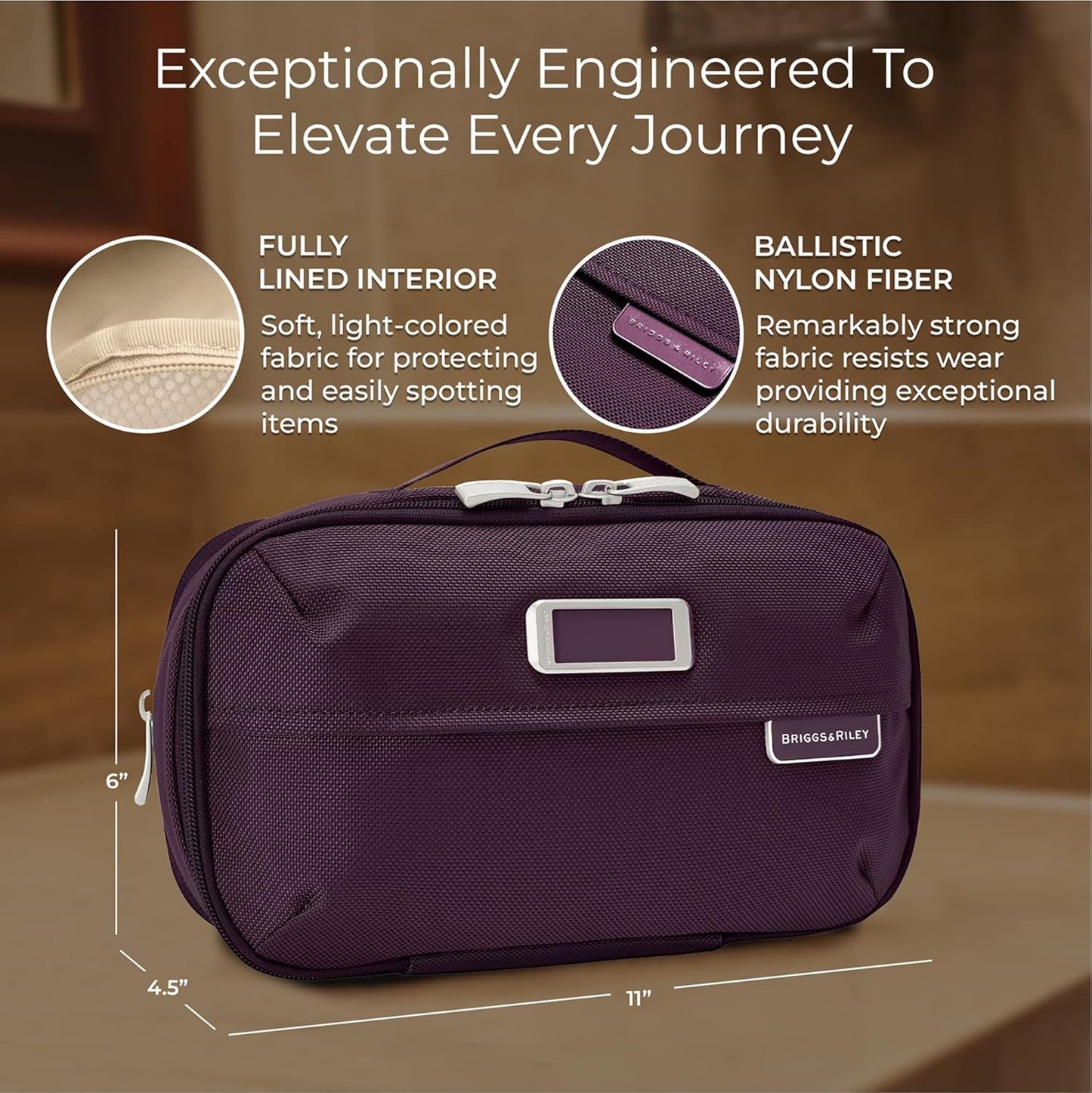 Briggs & Riley Toiletry Kit - Travel Bags for Women & Men, Organizer for Vacation, Dopp Kit for Bathroom Accessories, Makeup, & Skincare