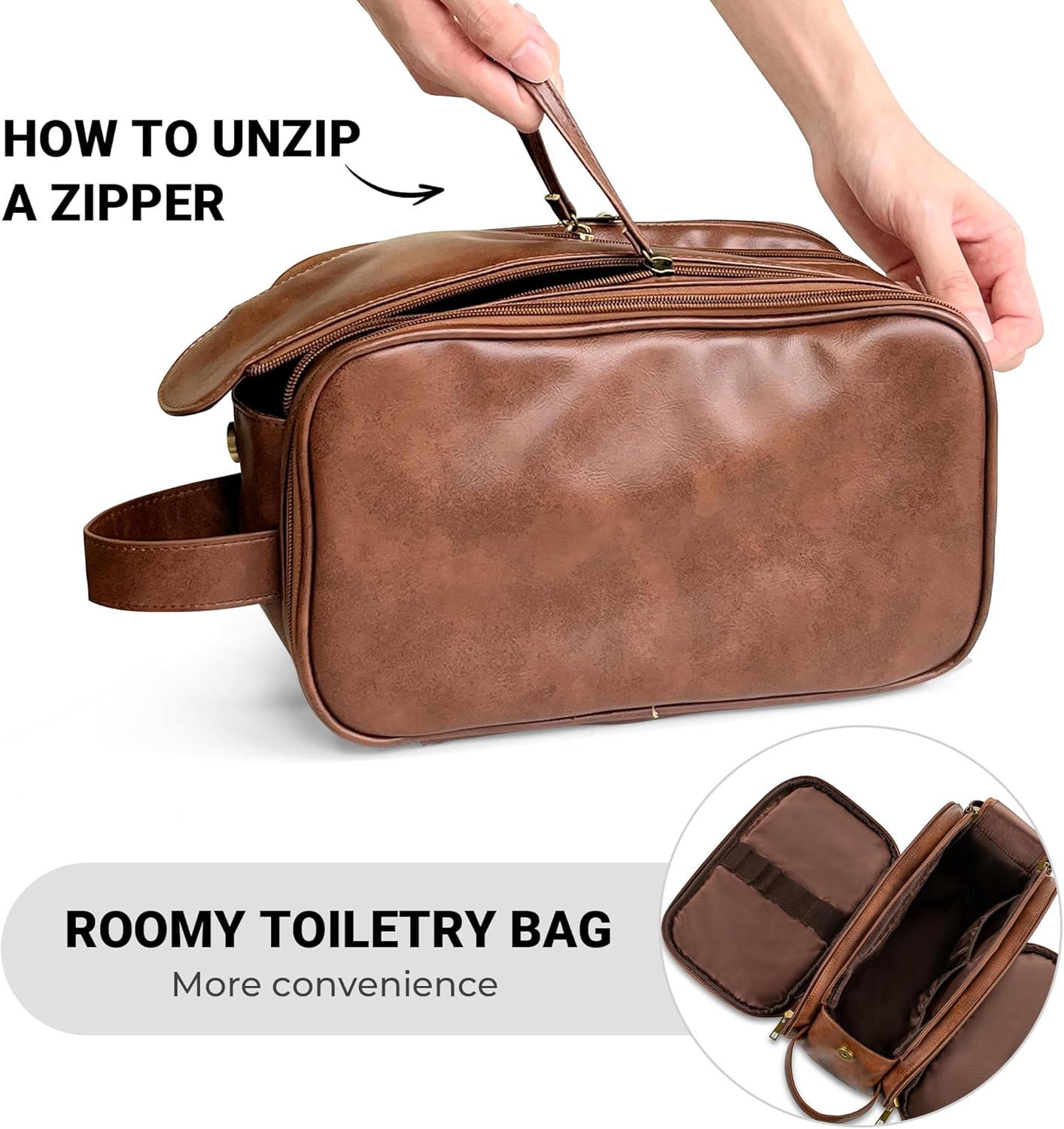 Elviros Toiletry Bag for Men, Large Travel Shaving Dopp Kit Water-resistant Bathroom Toiletries