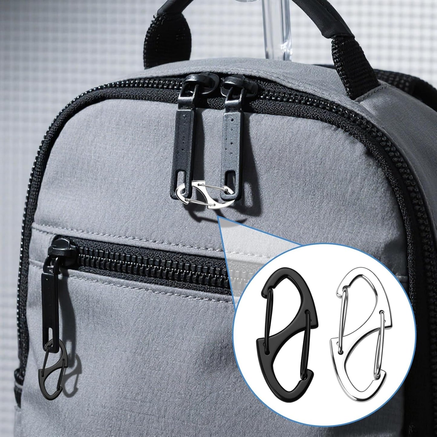 Zipper Luggage Locks Anti Theft for Backpacking Protection,Pickpocket Zipper Locks,Dual Opening Zippers Pull Replacement.Camping Suitcase (18)