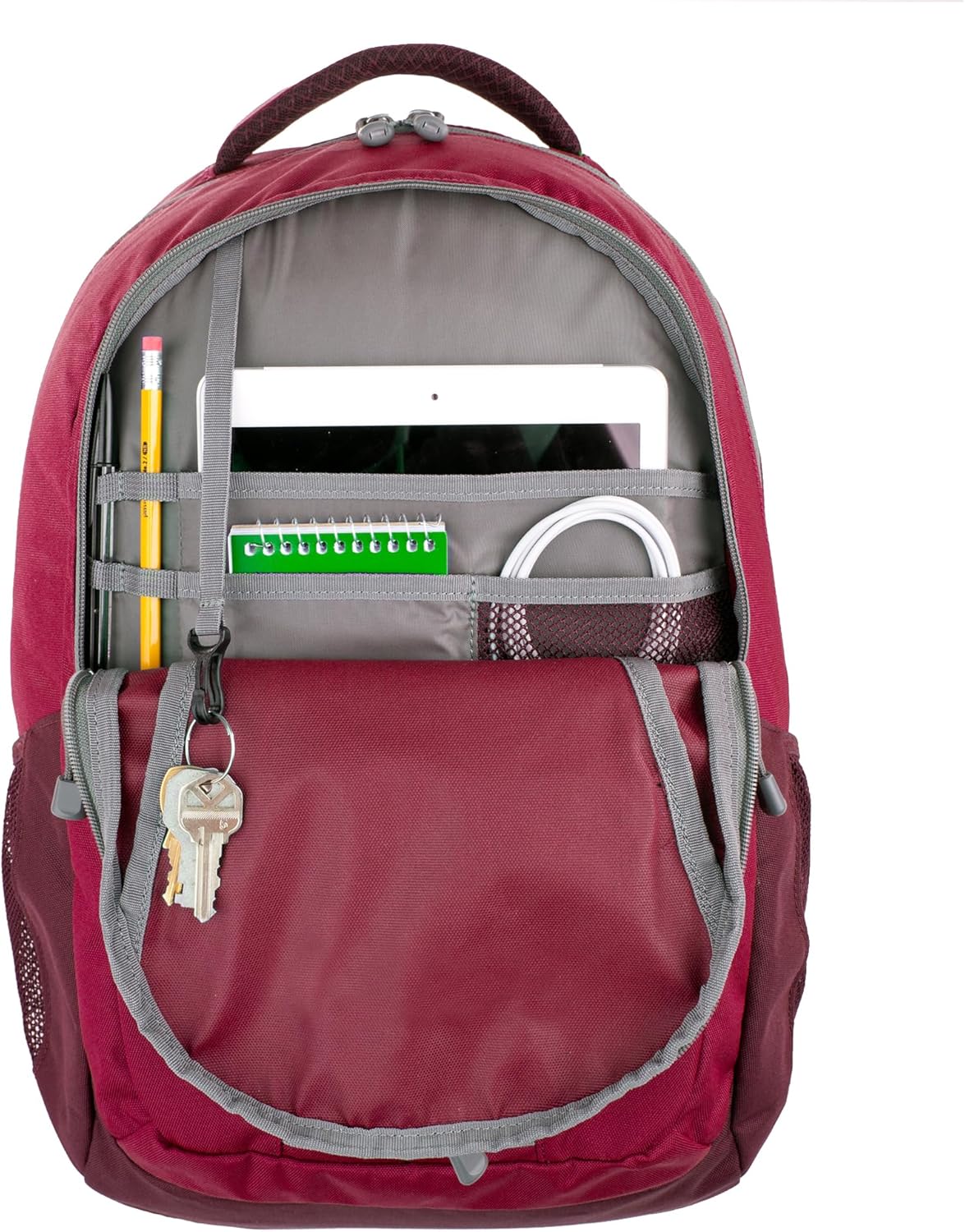 Eddie Bauer Adventurer Backpack with Organization Compartments and Hydration/Laptop Compatible Sleeve, Adventurer - Dark Berry, 25L