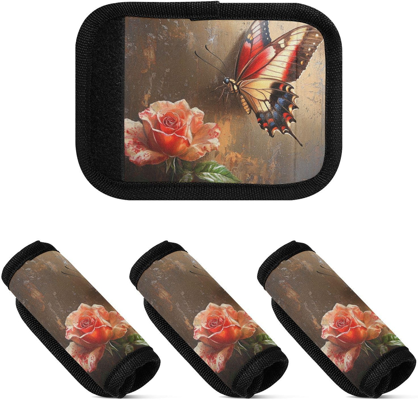 Roes Butterfly 4 Pack Luggage Handle Wraps Covers for Suitcase Identifiers Bag Tags Travel Accessories
